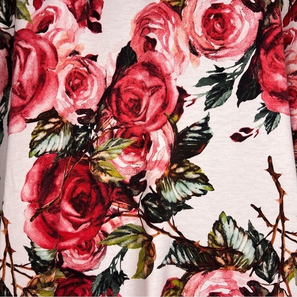 3XL LULAROE WHITE PINK FLORAL DRESS SHIFT STYLE SHORT SLEEVE STRETCH - Picture 12 of 13